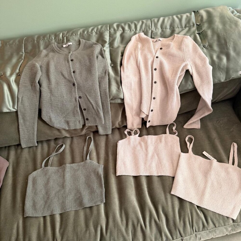 Madewell 5 pack bundle Knit Cardigan & Tank Set Gray